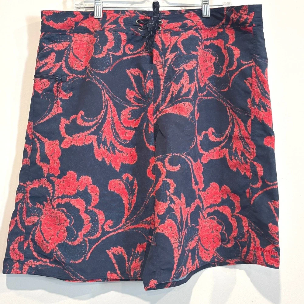 Patagonia Men Board Shorts 40 (Fits 38) Floral Print Surf Swim Tropical 21556